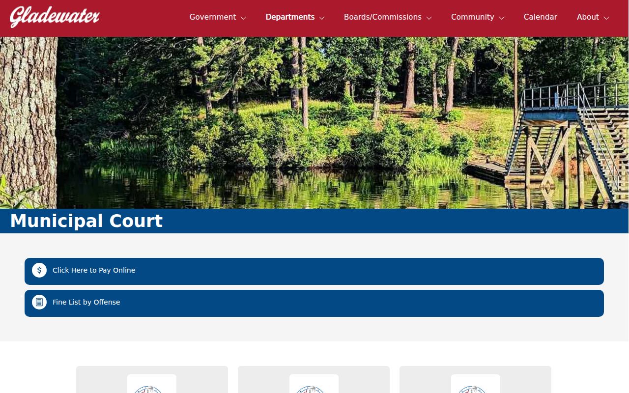 Gladewater warrant records and Municipal Court contact page