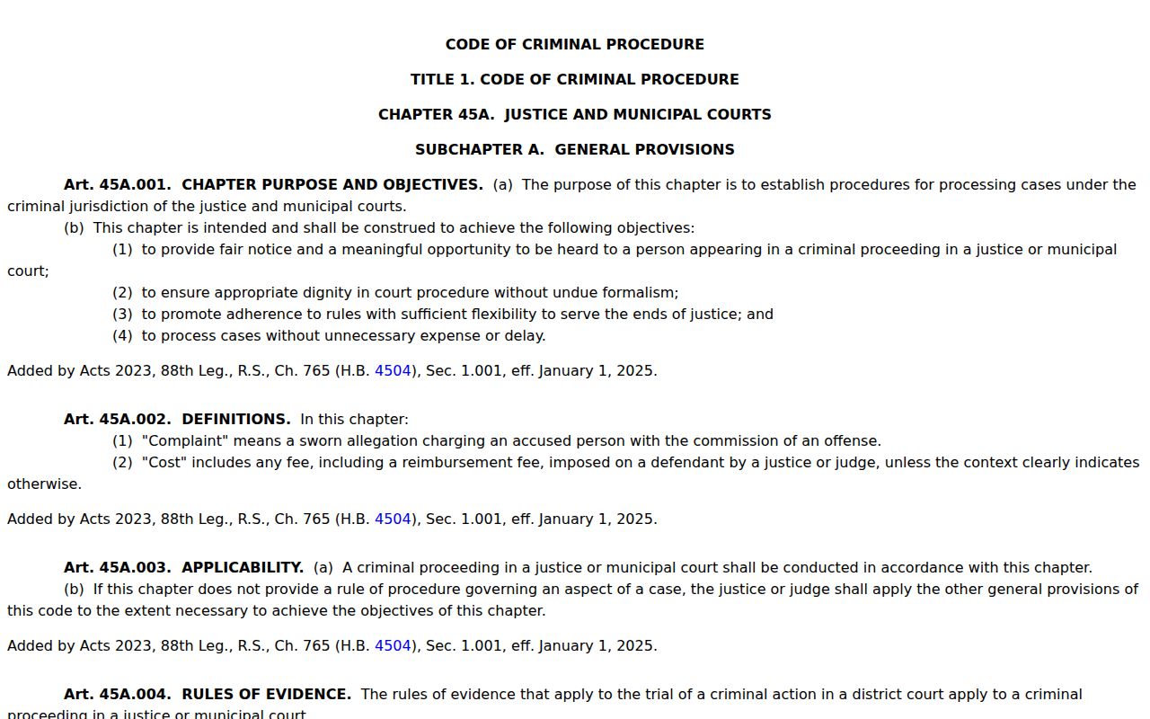 Gregg County bench warrant and capias pro fine statute reference