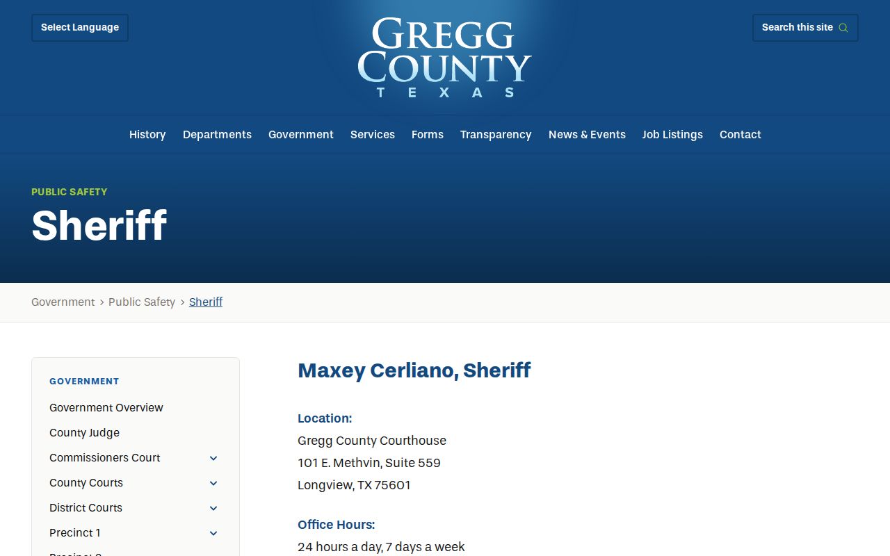 Gregg County Most Wanted warrant inquiry route through the Sheriff’s official page